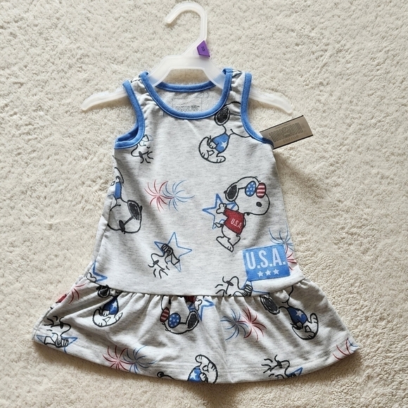 New baby girl summer clothes bundle of Snoopy dress and Disney pajamas size 12 m - Picture 2 of 9